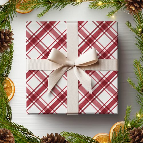 Red and White Plaid Wrapping Paper