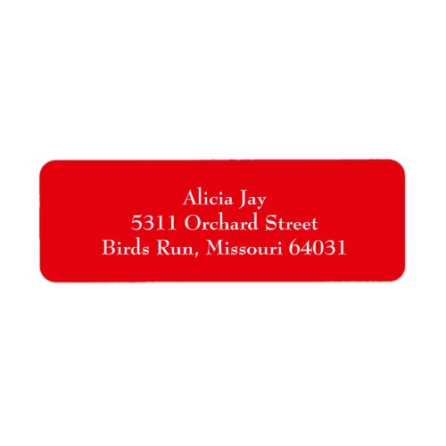 Red and White Plain Return Address Labels