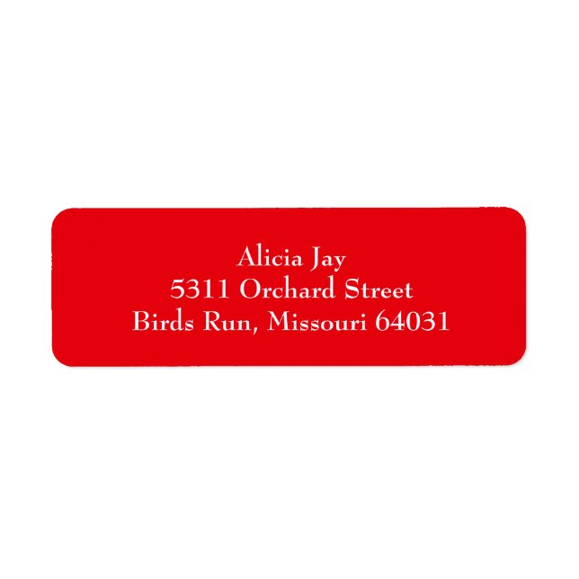 Red and White Plain Return Address Labels (Front)