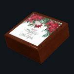 Red and White Poinsettia Bouquet Holiday Gift Box<br><div class="desc">On this elegant Holiday jewelry or gift box is a stunning image of a red and white poinsettia blossom bouquet. The stylized text below the image is in matching red and green, and says "MERRY Christmas AND HAPPY New Year". Everything is placed on a snow white background. Very pretty as...</div>