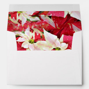 Red and White Poinsettia Holiday Envelope