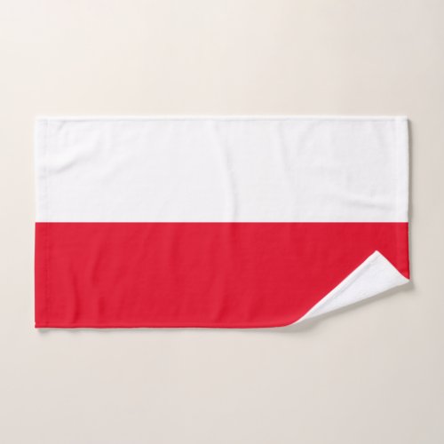 Red and white Polish flag bath towel set