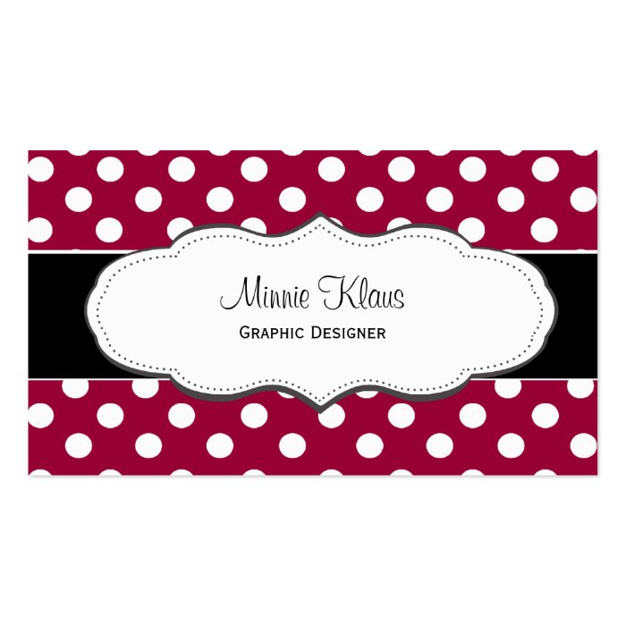 Red and White Polka Dot Business Cards | Zazzle