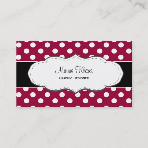 Red and White Polka Dot Business Cards