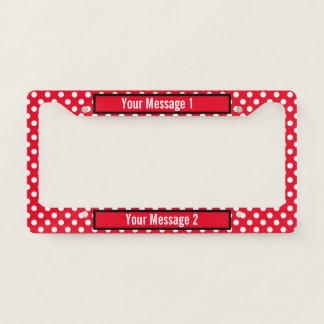 Red and White Polka Dot Do It Yourself License Plate Frame