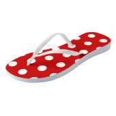 Red and White Polka Dot Flip Flops | Zazzle