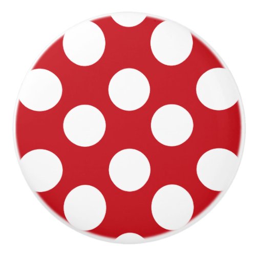 Red and White Polka Dot Furniture Knob