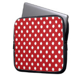Red and White Polka Dot Laptop Sleeve (Front Left)