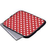 Red and White Polka Dot Laptop Sleeve (Front Bottom)