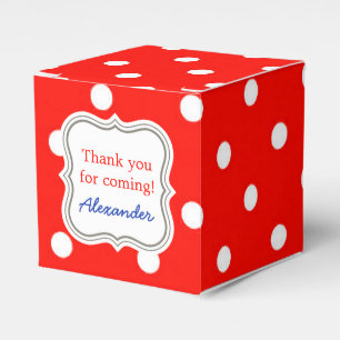 Red and white polka dot modern glamour cute favor boxes