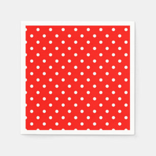 Red and white polka dot modern glamour napkins