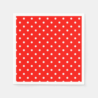 Red and white polka dot modern glamour napkins