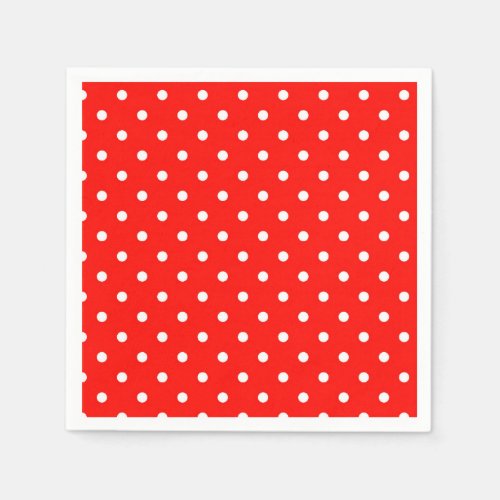 Red and white polka dot modern glamour napkins