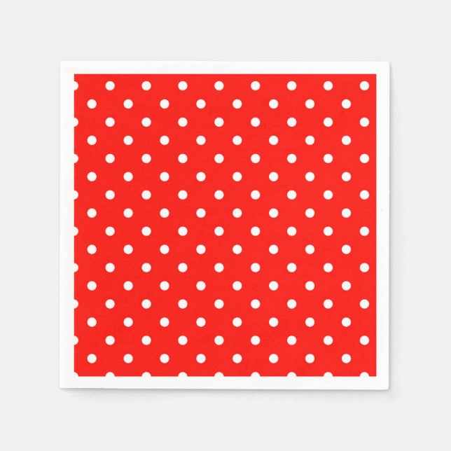 Red and white polka dot modern glamour napkins (Front)