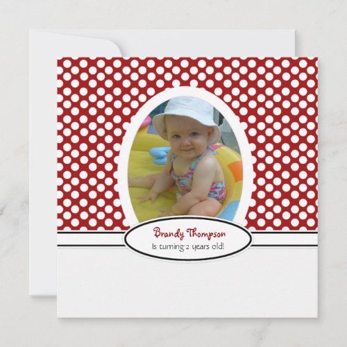 Red and White Polka Dot Party Invitation