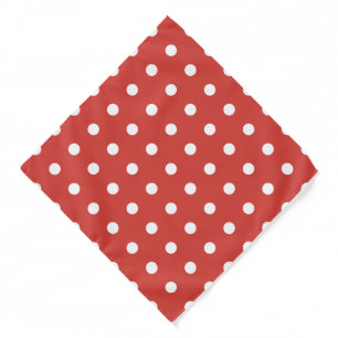 Red and White Polka Dot Pattern Bandana