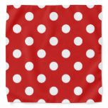Red and White Polka Dot Pattern Bandana