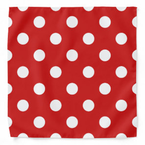 Red and White Polka Dot Pattern Bandana