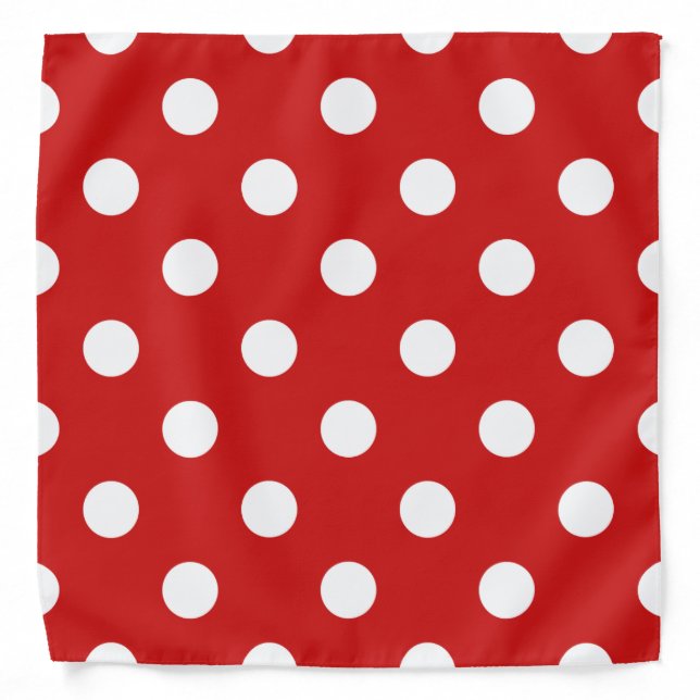 Red and White Polka Dot Pattern Bandana (Front)