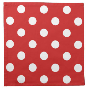 Red and White Polka Dot Pattern Cloth Napkin
