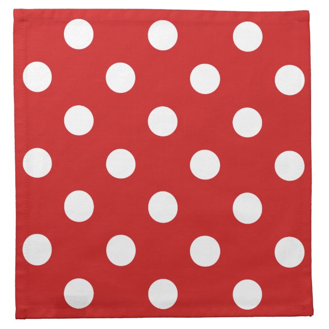 Red and White Polka Dot Pattern Cloth Napkin (Front)