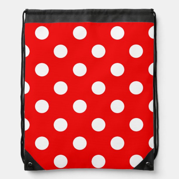 red polka dot bag