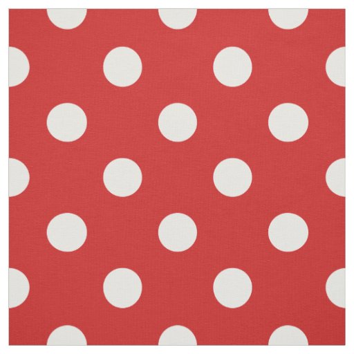 Red and White Polka Dot Pattern Fabric