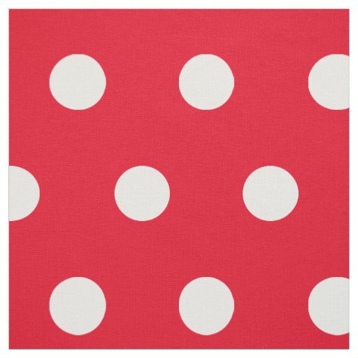 Red and white polka dot pattern fabric | Customize