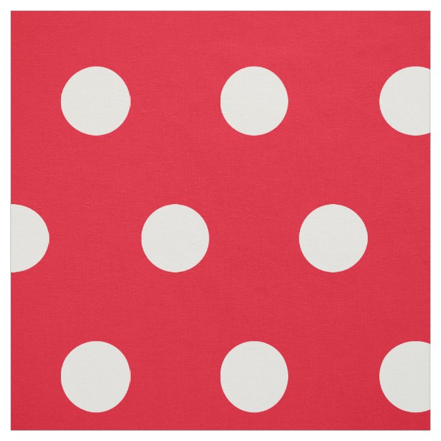 Red and white polka dot pattern fabric | Customize (Swatch)