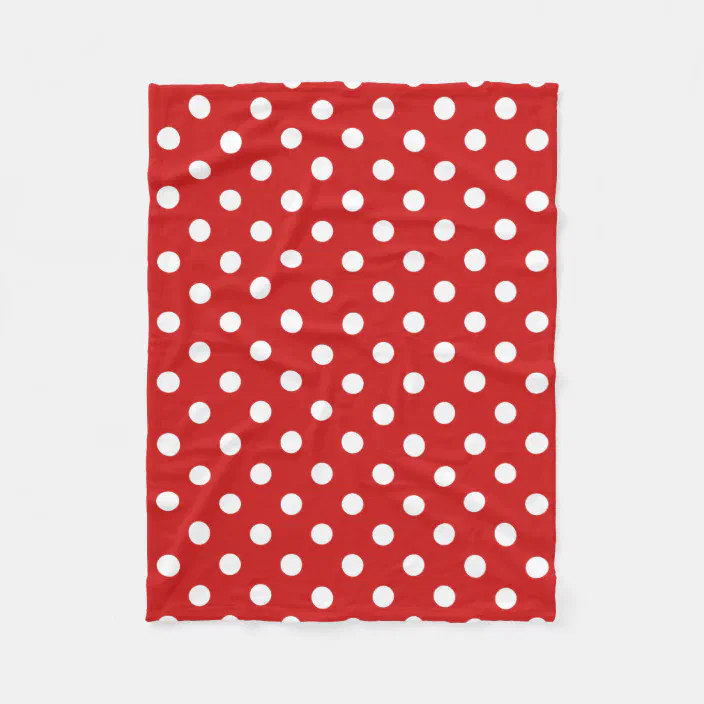 red and white polka dot fleece