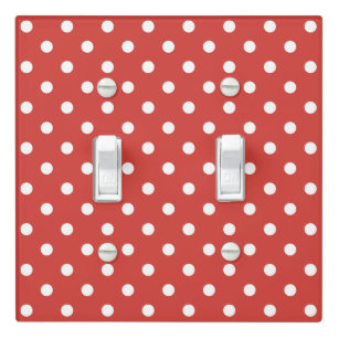 Red and White Polka Dot Pattern Light Switch Cover