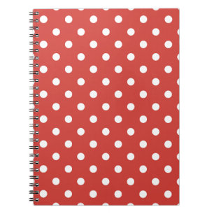 Red and White Polka Dot Pattern Notebook