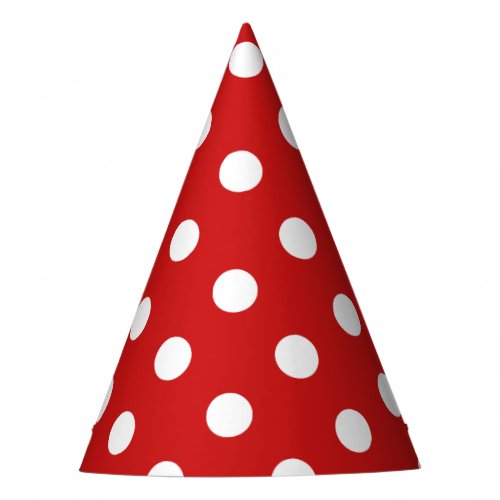 Red and White Polka Dot Pattern Party Hat
