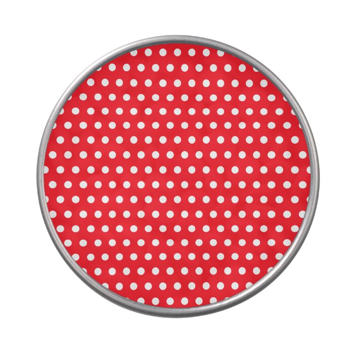 Red and White Polka Dot Pattern. Spotty. Jelly Belly Candy Tin