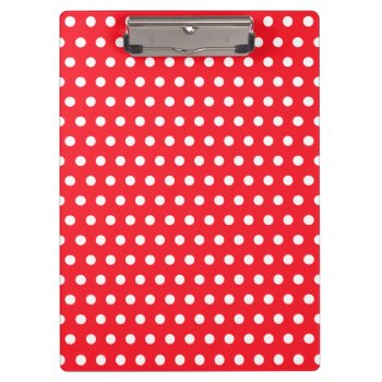 Red And White Polka Dot Pattern. Spotty. Clipboard by Graphics_By_Metarla at Zazzle