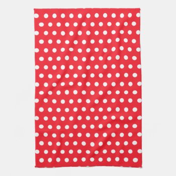 Red And White Polka Dot Pattern. Spotty. Kitchen Towel by Graphics_By_Metarla at Zazzle
