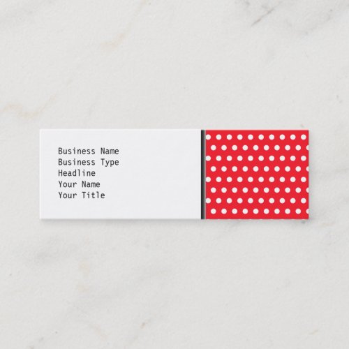 Red and White Polka Dot Pattern. Spotty. Business Card Template