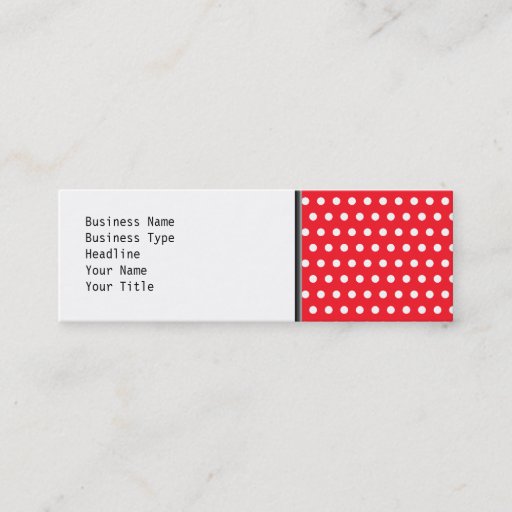 Customizable Red and White Polka Dot Pattern. Spotty. Business Card Template