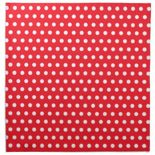 Red and White Polka Dot Pattern. Spotty. Napkin