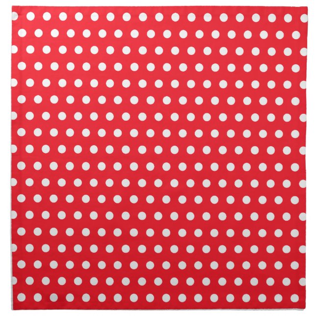 Red and White Polka Dot Pattern. Spotty. Napkin (Front)