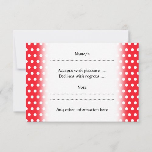 Red and White Polka Dot Pattern. Spotty. Personalized Invites