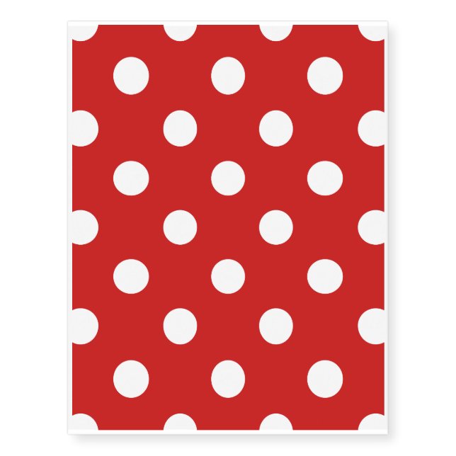 Red and White Polka Dot Pattern Temporary Tattoos (Front)