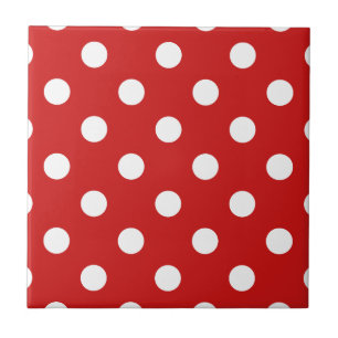 Red and White Polka Dot Pattern Tile