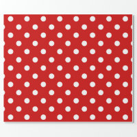 Red and white polka dot pattern wrapping paper