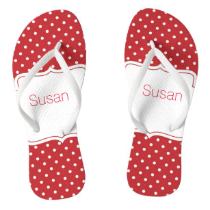 red and white polka dot sandals