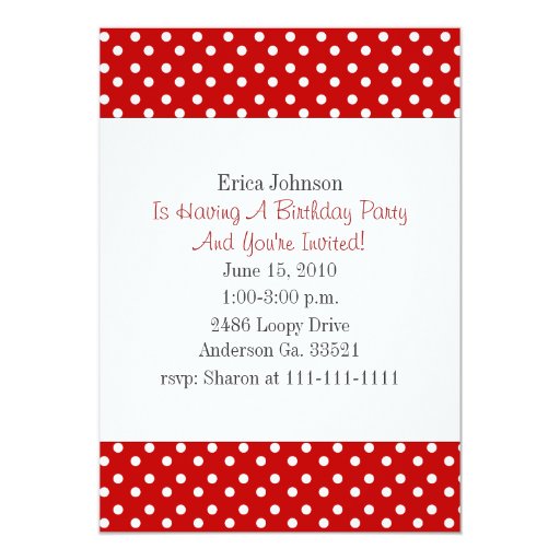 Red And White Polka Dot Invitations 1