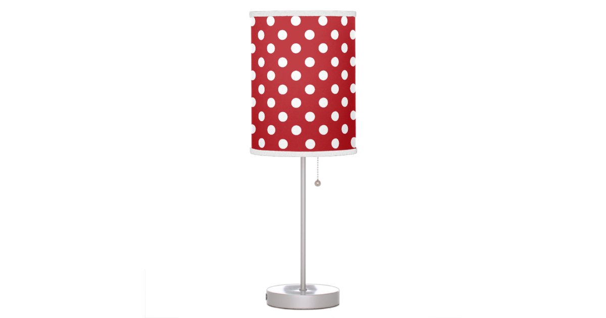 Red and White Polka Dot Table Lamp | Zazzle