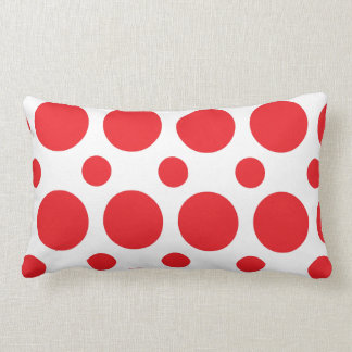 Red and white Polka Dot Throw Pillow