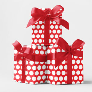 Red and White Polka Dot Wrapping Paper Sheets