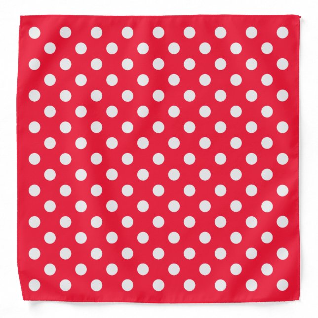 Red and White Polka Dots Bandana (Front)